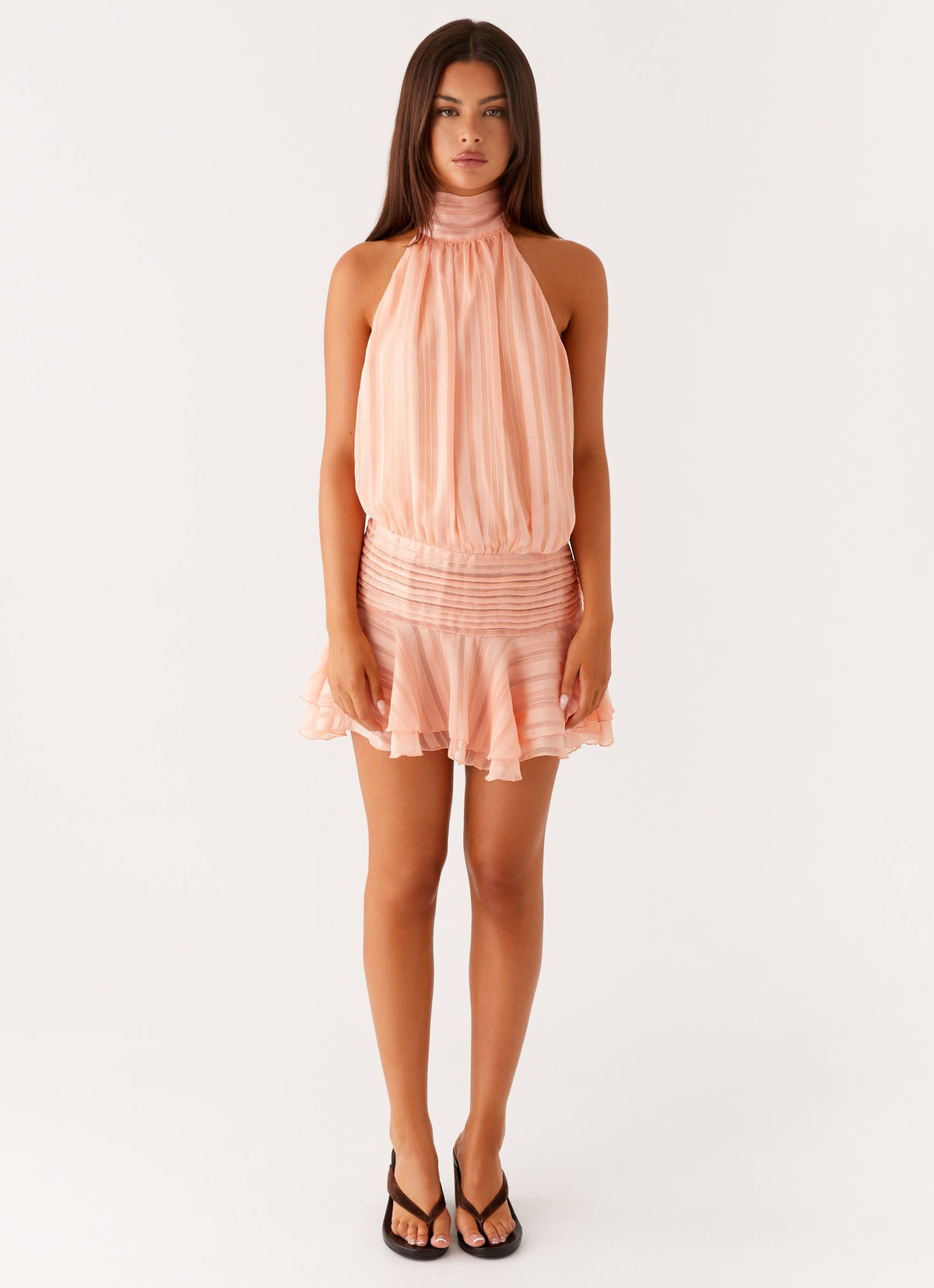 Valentina - Mini abito con scollo all'americana e volant