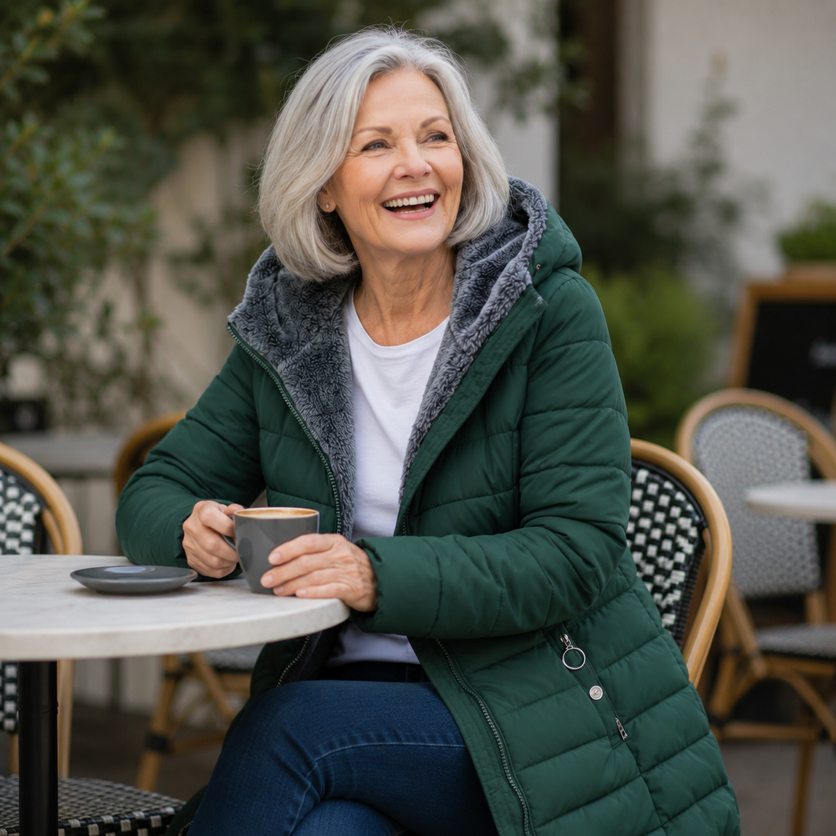 Cappotto invernale trapuntato con cappuccio