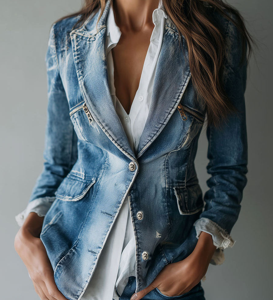 Blazer in denim lavato dal taglio morbido