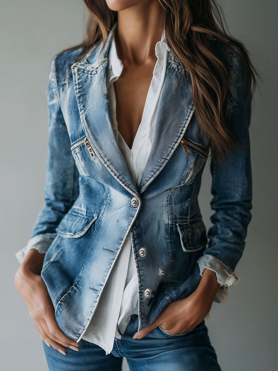 Blazer in denim lavato dal taglio morbido