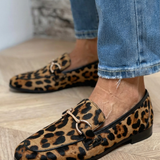 MOCASSINO ANIMALIER CON DETTAGLIO METALLICO