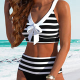 Laluna® | Bikini a righe a vita alta