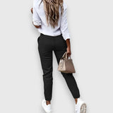 Lina – Pantaloni jogger slim fit in stile business