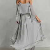 Isabela | Completo fluido grigio con top a spalline e pantaloni leggeri