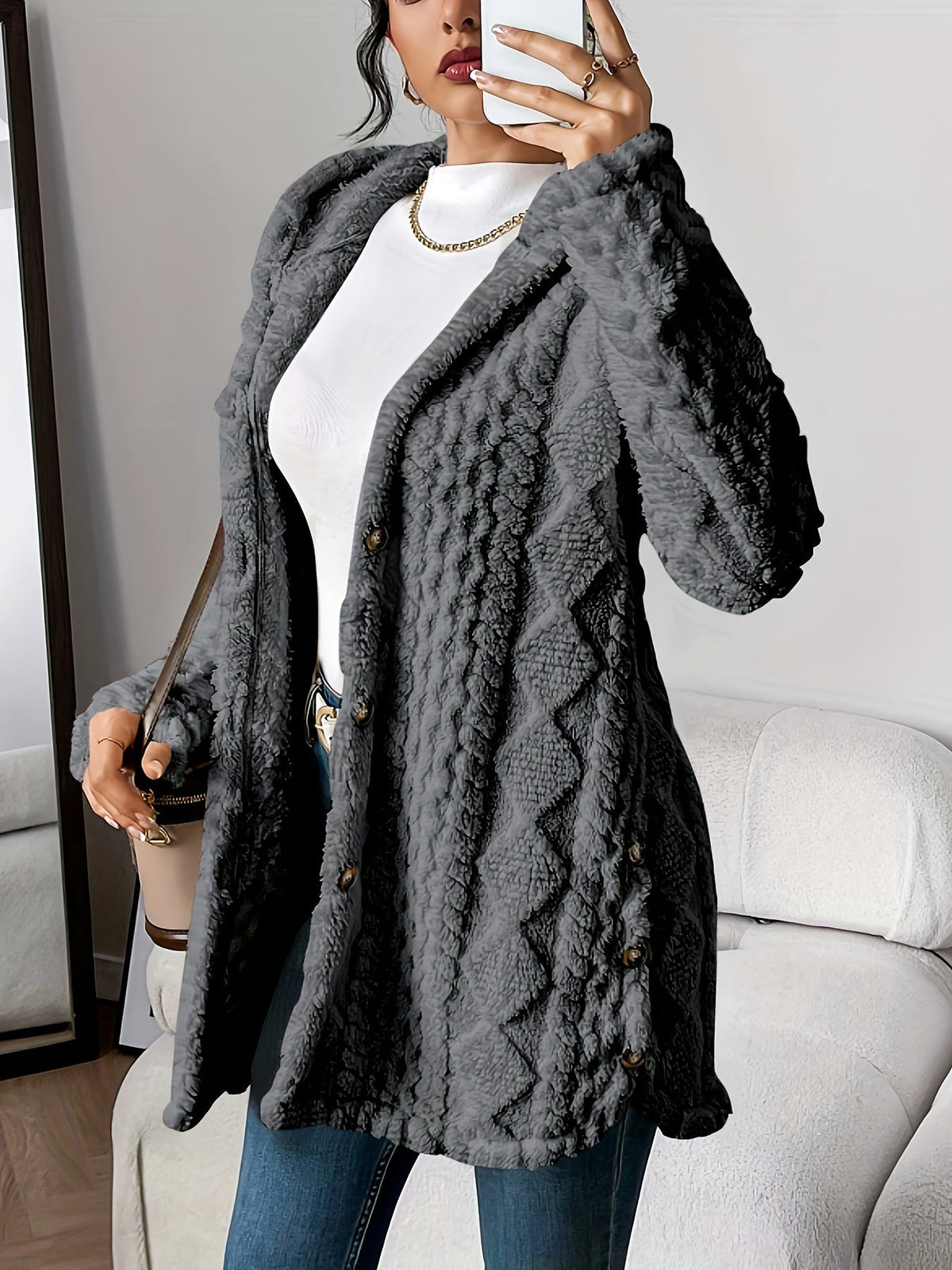 ANGELA™ | CARDIGAN CON CAPPUCCIO