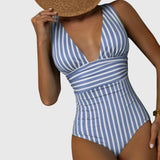 Sidonie | Costume da bagno intero a righe con supporto
