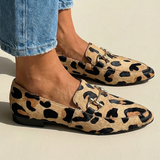 MOCASSINO ANIMALIER CON MORSETTO DECORATIVO