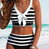 Laluna® | Bikini a righe a vita alta