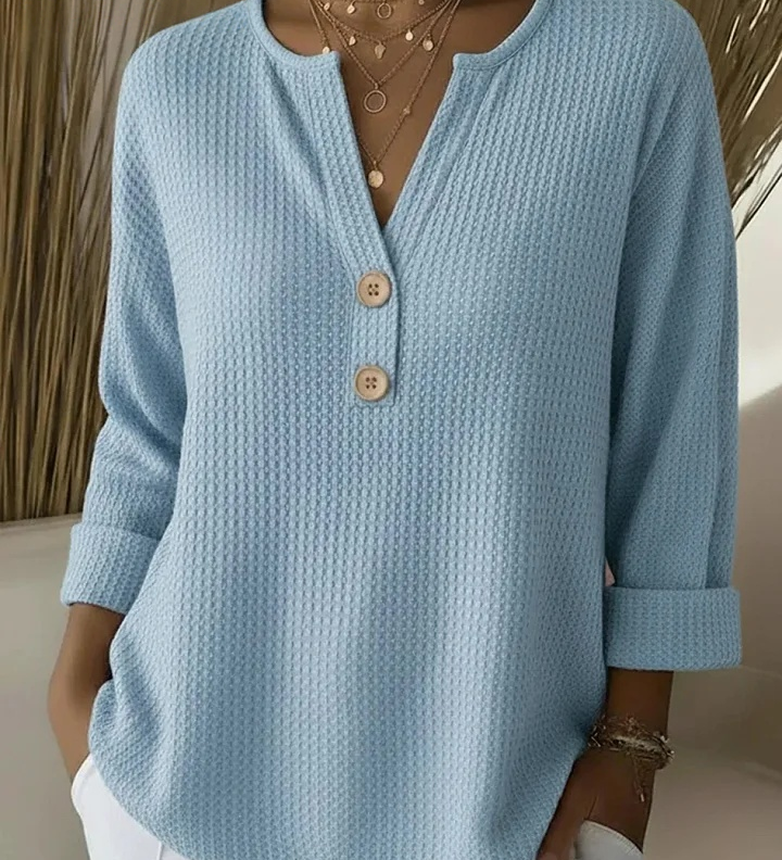 Maglia Henley Goffrata con Bottoni