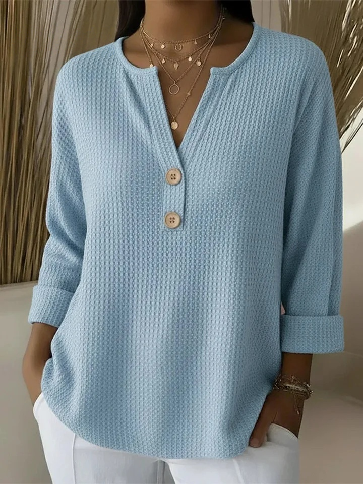 Maglia Henley Goffrata con Bottoni