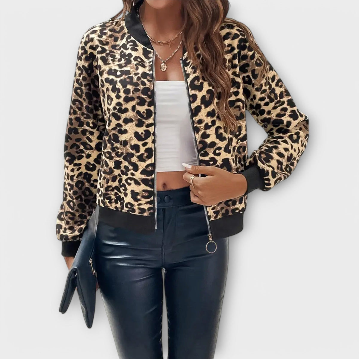 Elegante giacca leopardata