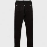Floriale - Jeans neri in denim a vita alta per donna