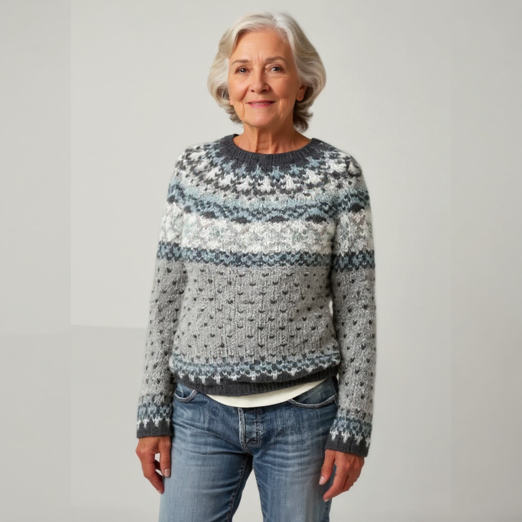 Maglione Jacquard di Ispirazione Rétro