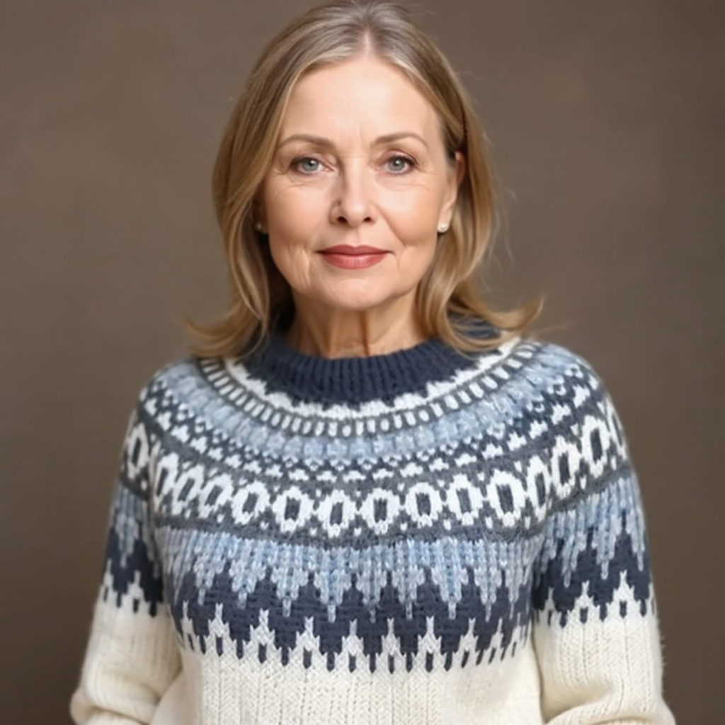 Maglione Jacquard di Ispirazione Vintage