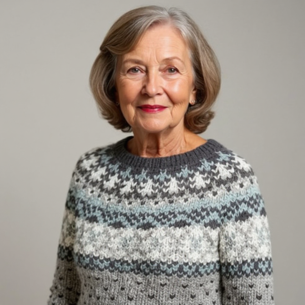 Maglione Jacquard di Ispirazione Rétro