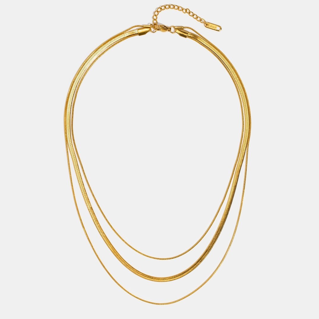 Collana Dorata a Catene Multistrato