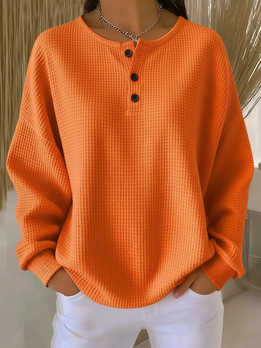 Maglione a Nido d'Ape in Tinta Unita