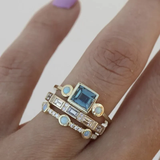 Oceano - Set di Anelli in Cristallo Vintage Blu