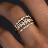 Set di Anelli in Zirconia Vintage Elegante