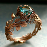 Anello in cristallo verde naturale