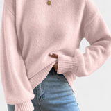 Rosa | Maglione con Collo Rotondo e Maniche a Palloncino