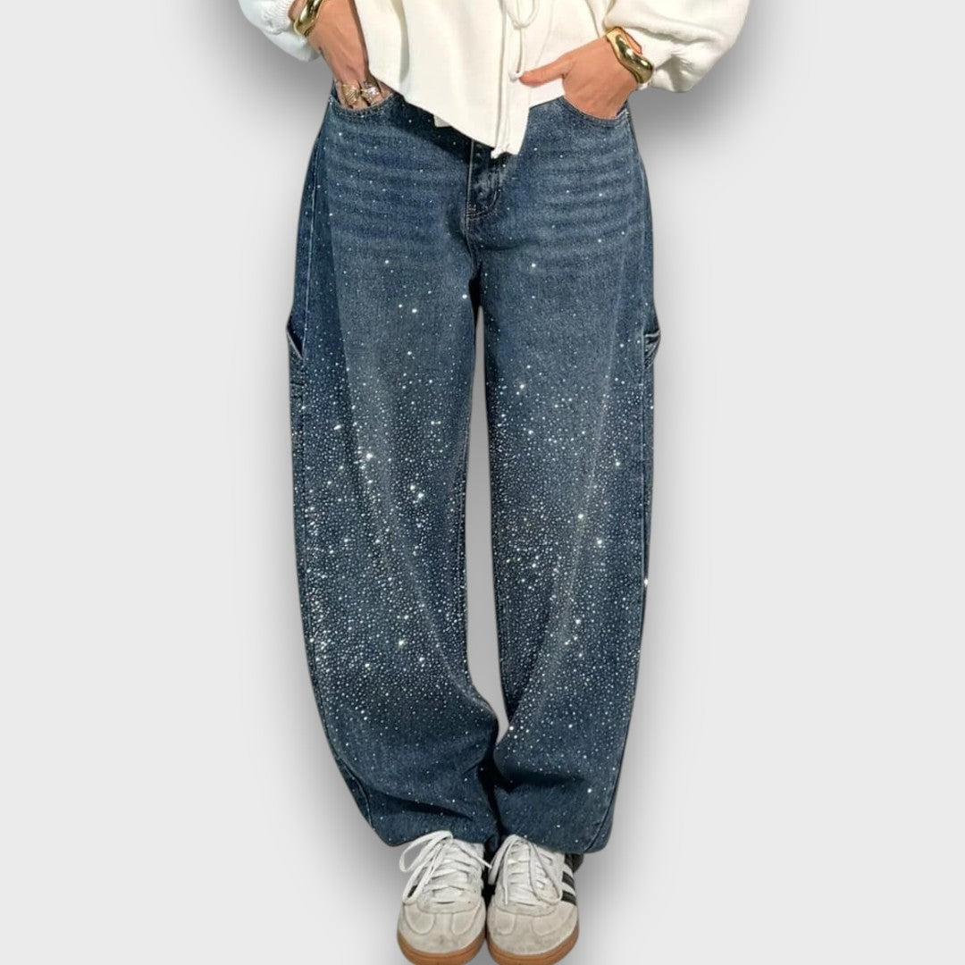Nolene – Jeans con finitura scintillante e carattere urbano