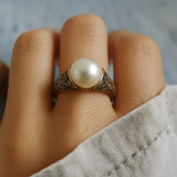 Anello in oro vintage con perla