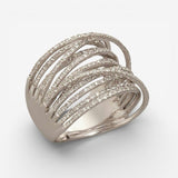 Anello in Argento Zirconia Vintage Sovrapposto