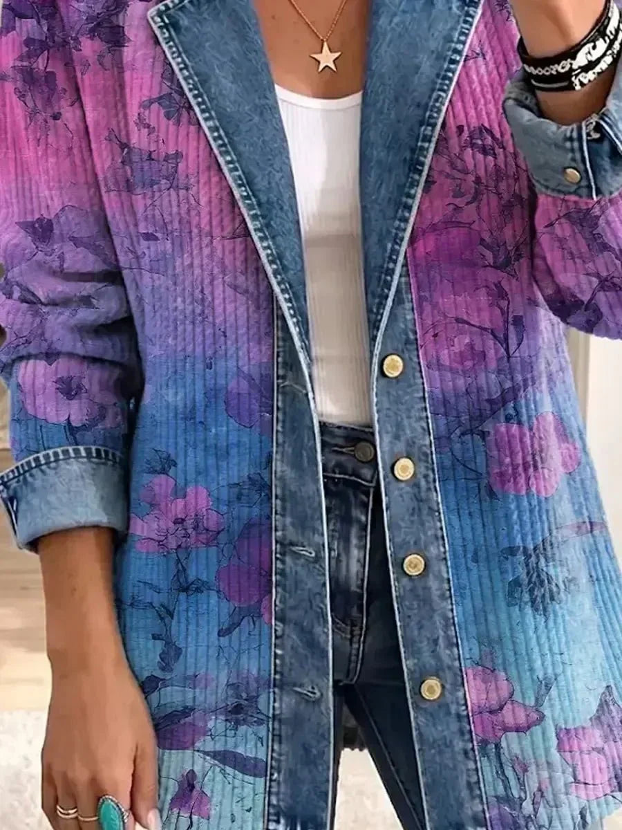 Giacca con Stampa Floreale Artistica Rétro