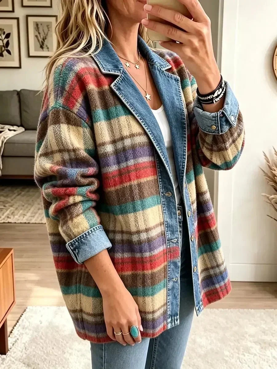 Giacca in Denim Patchwork Vintage