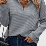 Ludovica | Maglione con Scollo a V, Zip e Maniche Lunghe