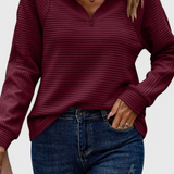 Ludovica | Maglione con Scollo a V, Zip e Maniche Lunghe