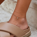 Layered Dainty Pearl Anklet