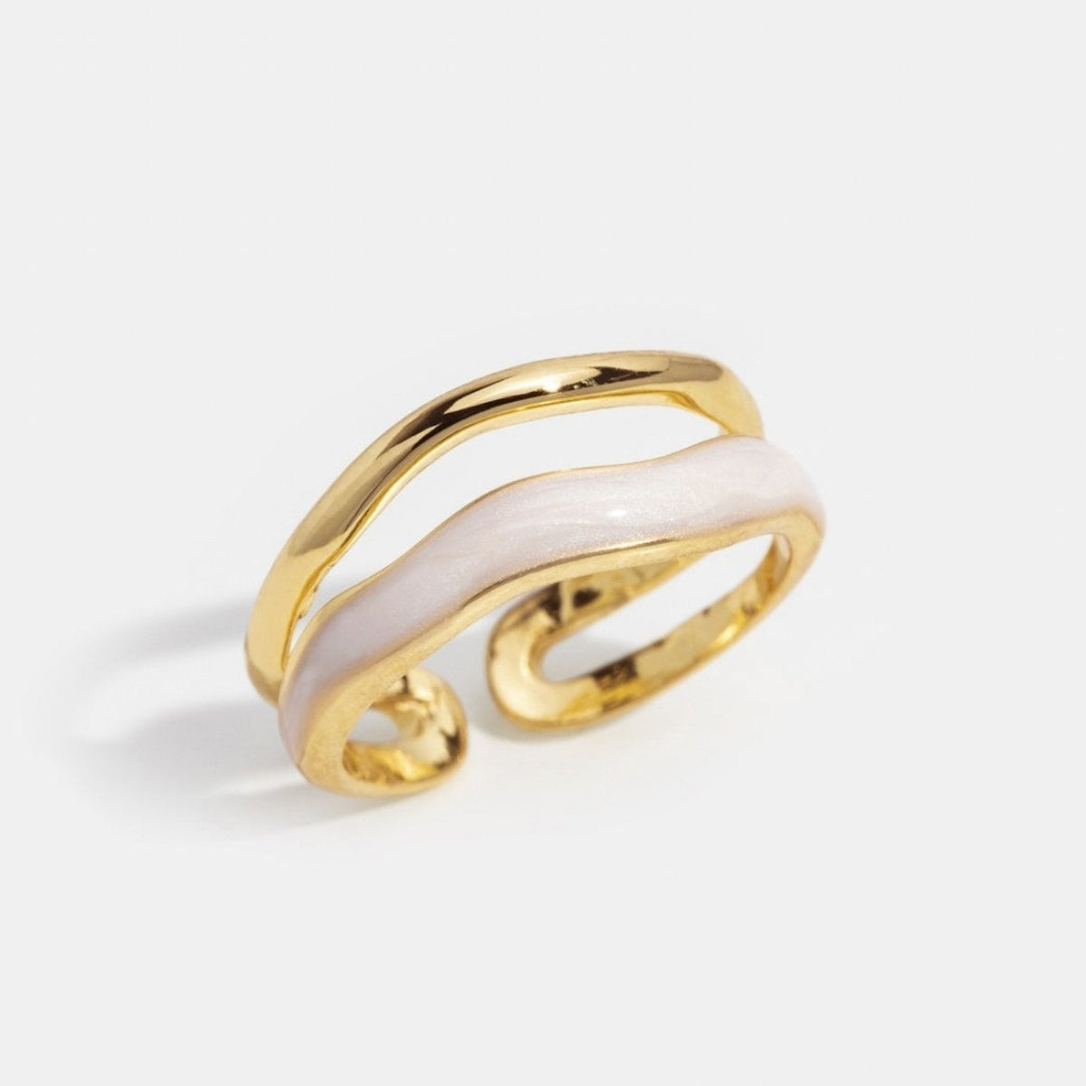 Anello Dorato Sahara a Strati