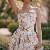 Kessara - Elegante maxi abito estivo con stampa floreale e spalline sottili