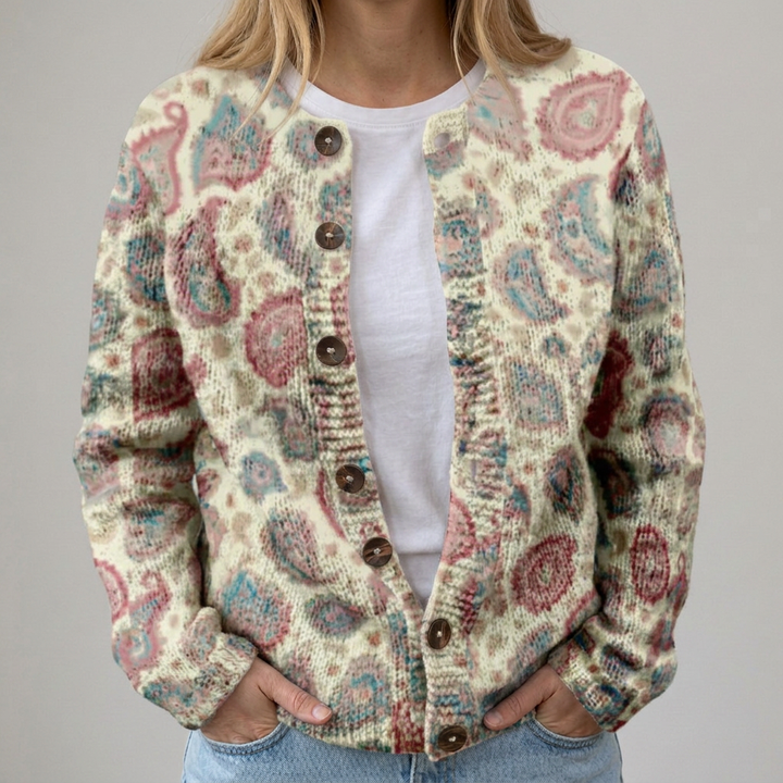 Adele | Cardigan con Motivo Ornamentale