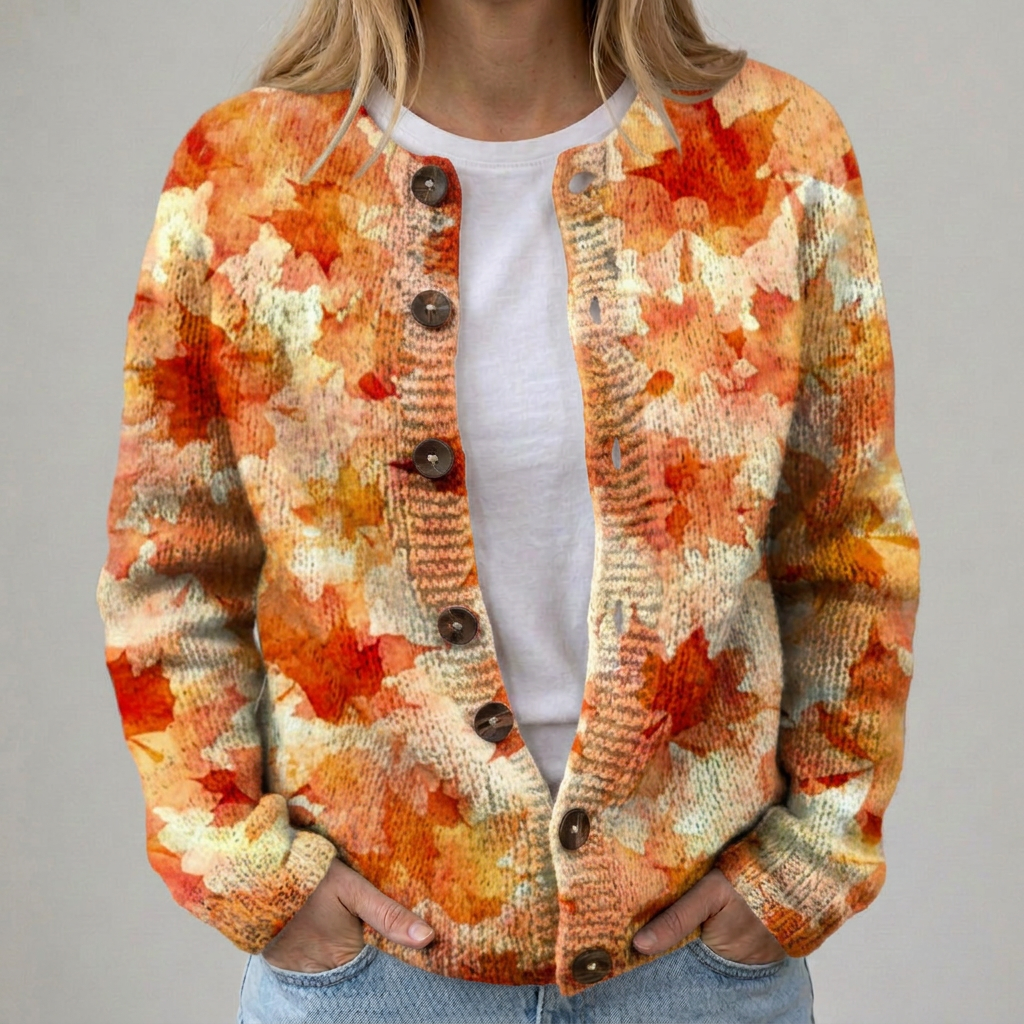 Cardigan con Fantasia d’Autunno