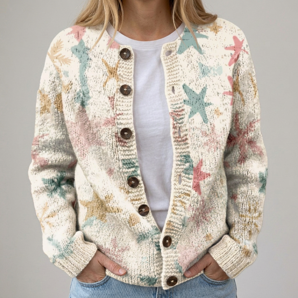 Cardigan con Conchiglie Marine