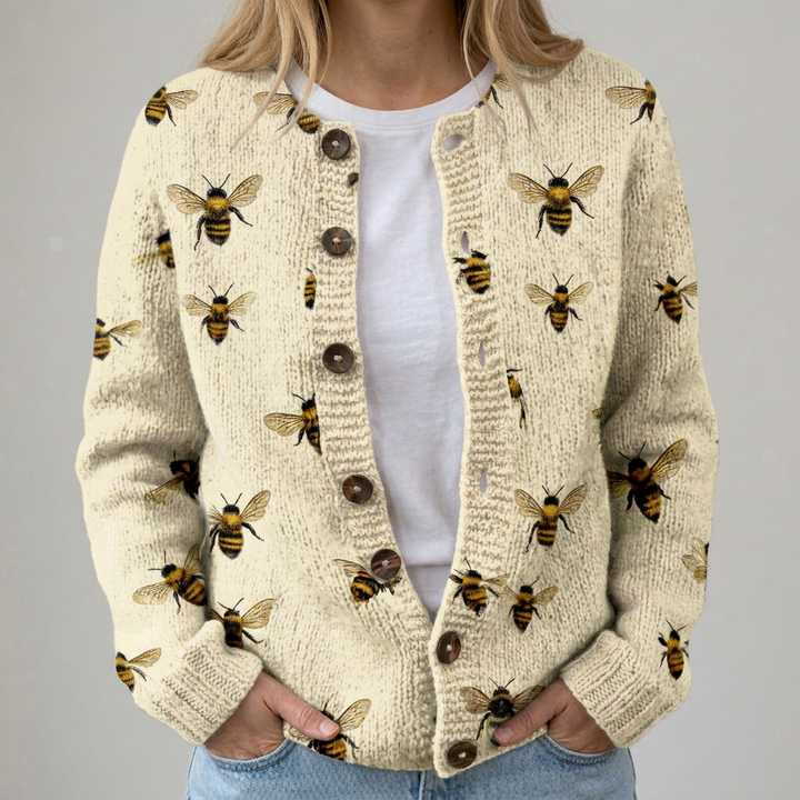 Allegra | Cardigan con Motivo di Api