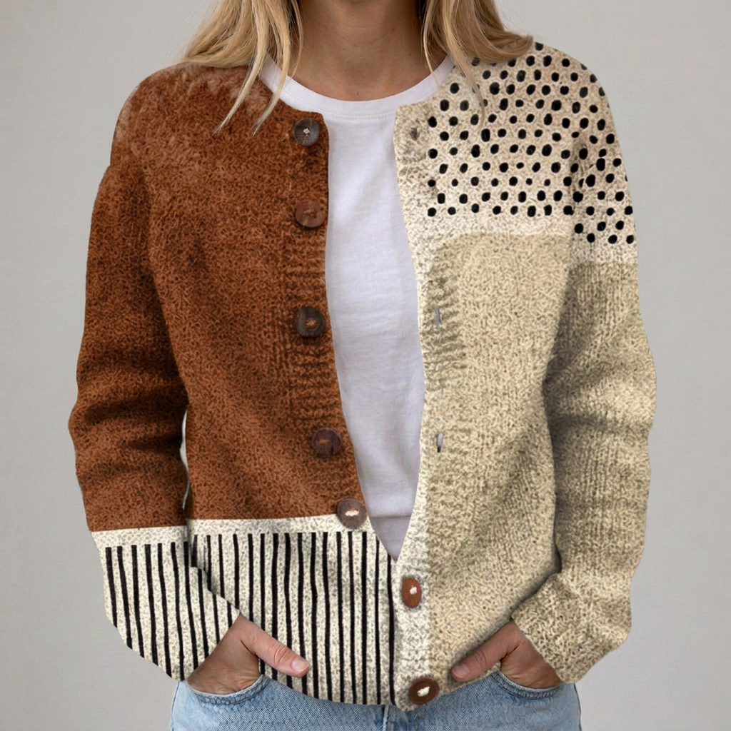 Cardigan Patchwork Geometrico
