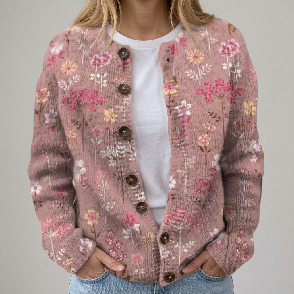 Cardigan con Piccoli Fiori