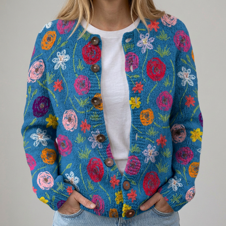 Sofia | Cardigan con Fiori Decorativi