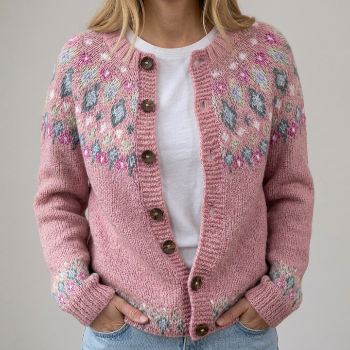 Gaia | Cardigan con Motivo Decorativo