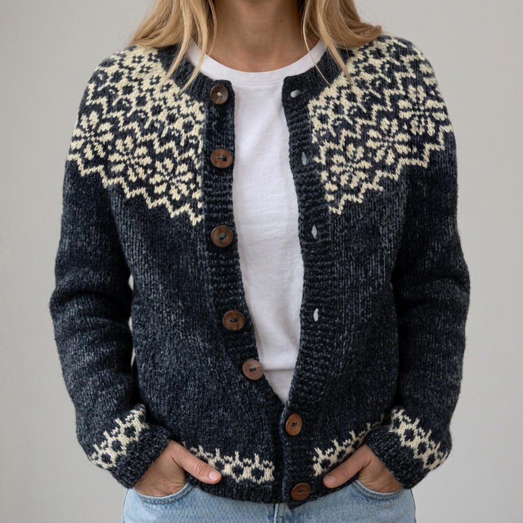 Cardigan con Lavorazione Nordica