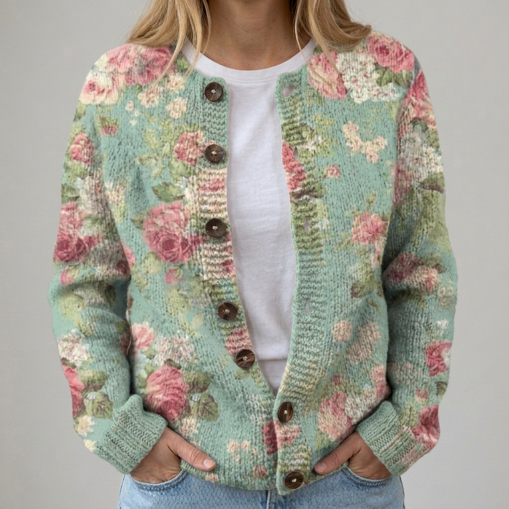 Cardigan con Rose Botaniche