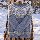 Silvia – Maglione caldo con motivo tradizionale tessuto sulle spalle