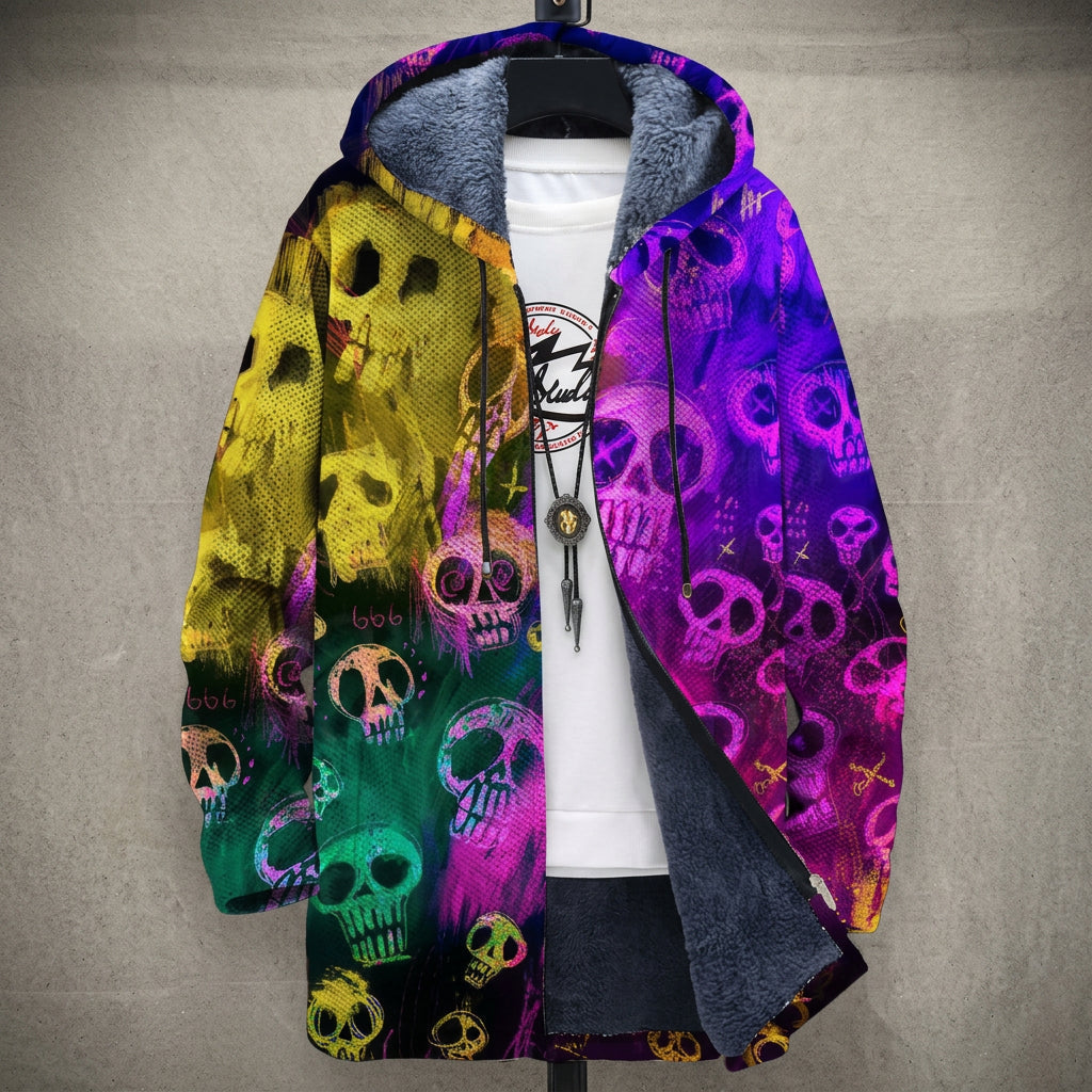 Cappotto con Cappuccio a Teschi Colorati