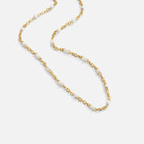 Sabine – Collana a girocollo in oro fine con mini-perle