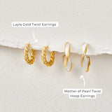 Manuela - Orecchini a cerchio Pearl Twist