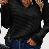 Ludovica | Maglione con Scollo a V, Zip e Maniche Lunghe